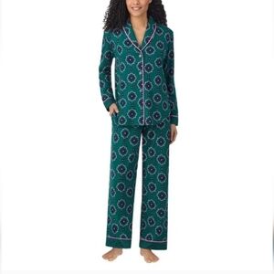 Women's Green Patterned Pajama Set